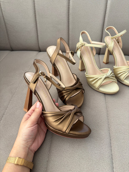Ladies Twist Straps Open Toe High Heels